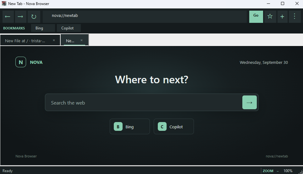 New Tab Page