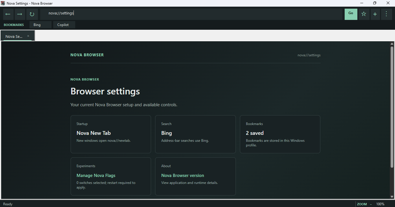 Settings Page